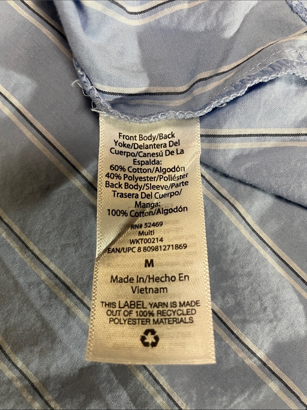 FREE ASSEMBLY Mixed Terry Blousant Shirt Long Sleeve • Navy Blue Striped M | EUC - Picture 10 of 10